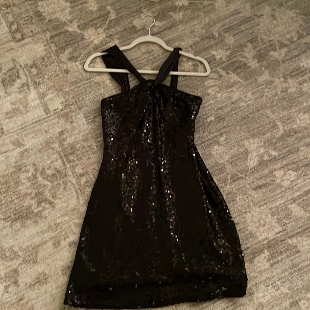 Tahari black sequins dress, just above the knee